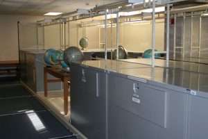 map storage cabinets on high density mobile storage systems. Great for topographic map storage at university of Arizona