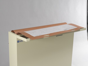 Cad file lid becomes a shelf when open, making it easy to see your maps, plans and large documents that are stored in the cabinet.