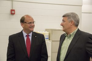 Eric Livengood discusses small business issues with Congressman Tom Reed