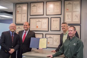 Tom Reed presents Congressional Proclamation to Ulrich Planfiling